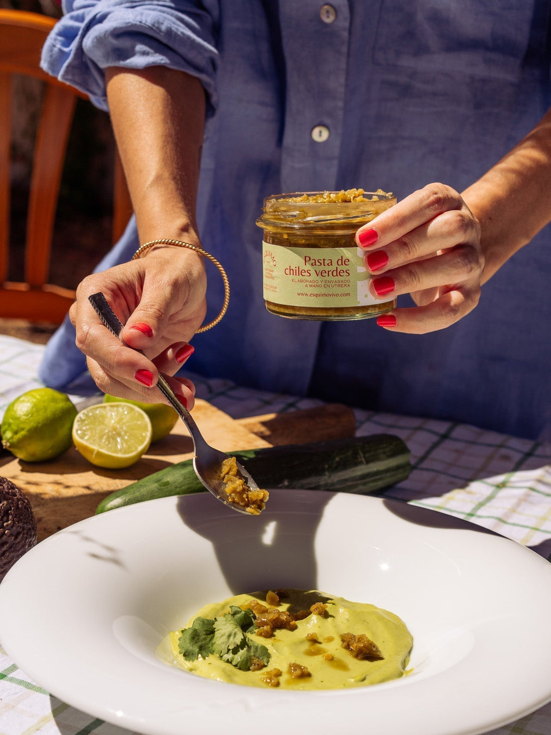 Gazpacho verde con jalapeños fermentados