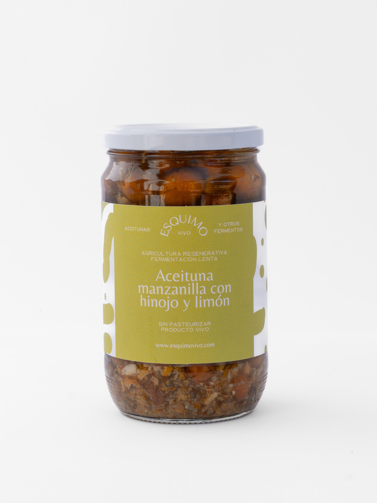 Aceituna manzanilla partida con hinojo y limón