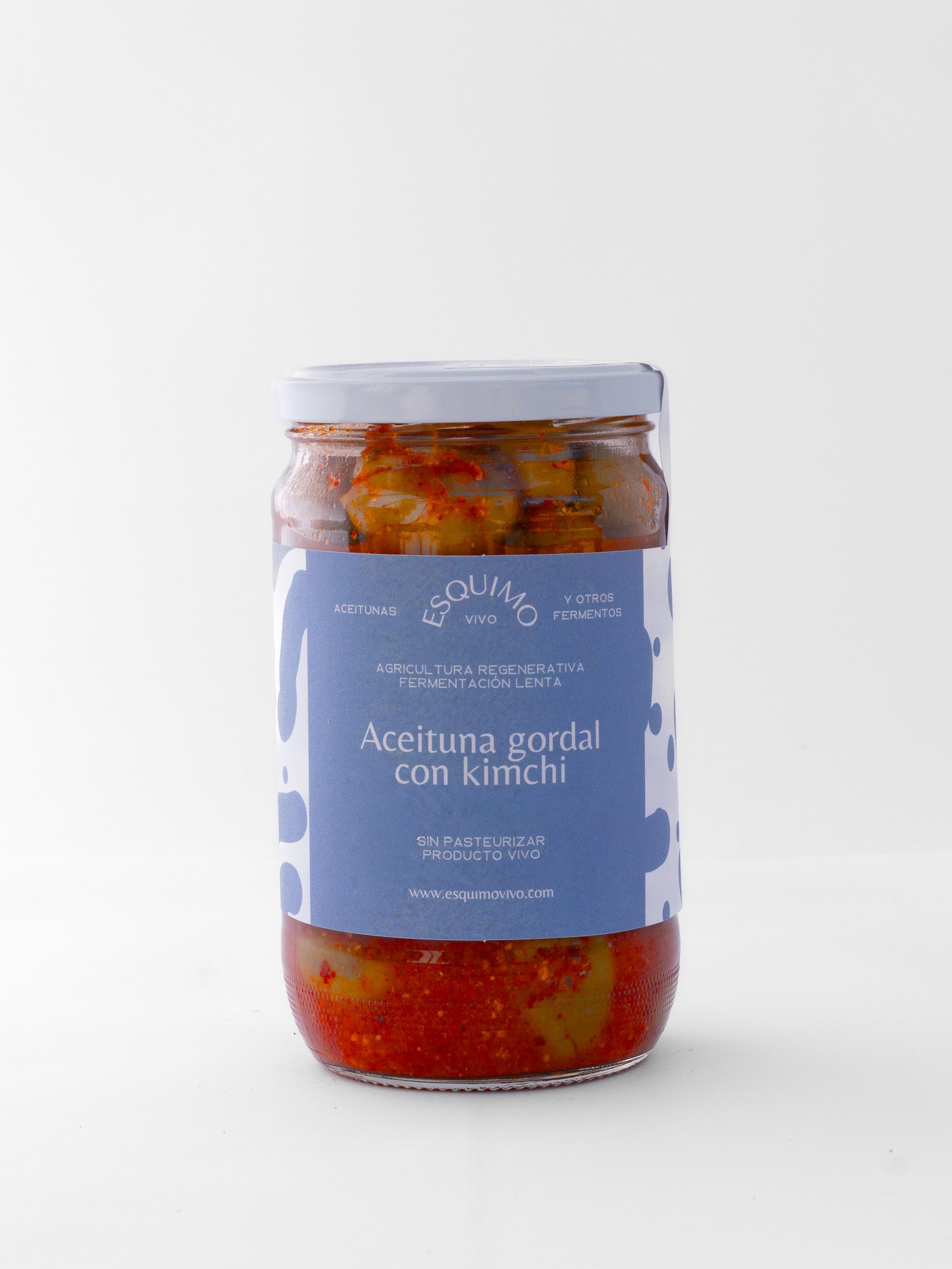 Aceituna gordal partida con kimchi