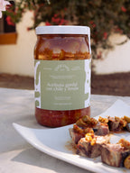 Aceituna gordal partida con chile y limón fermentado