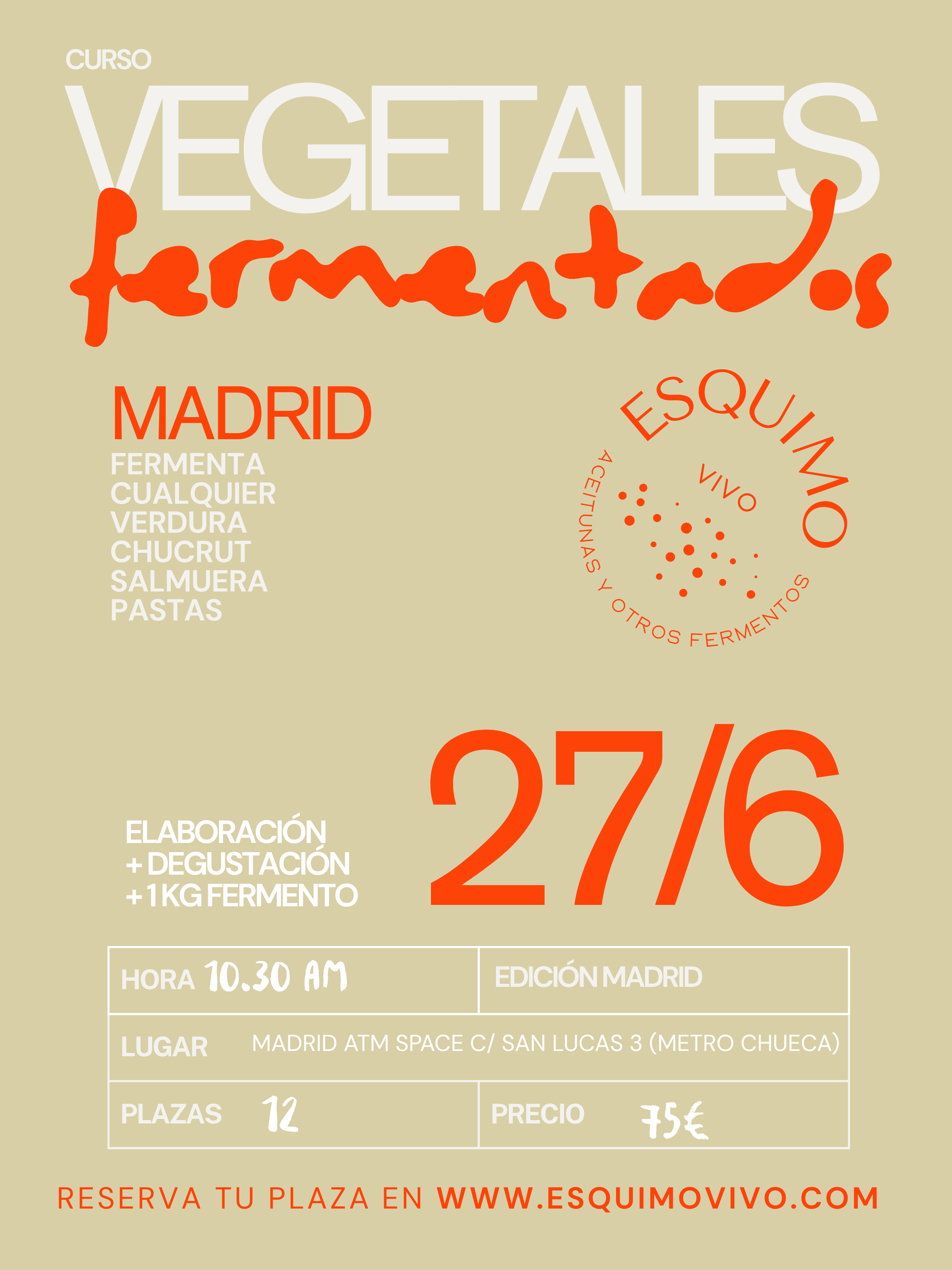Curso de Fermentación de Vegetales en Madrid